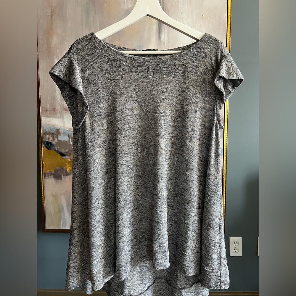 Silver asymmetric sparkly top